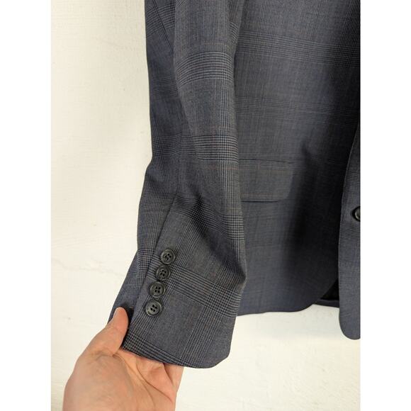 Vtg Brooks Brothers 346 Suit Navy Blue Glen Plaid Wool Business Mens Size 40R - Picture 5 of 16